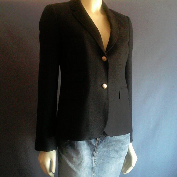 J. Crew Black Wool Blend Schoolboy Jacket Blazer 4 - Picture 3 of 12